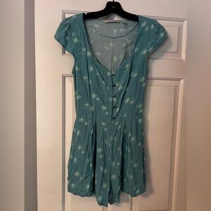 LC Lauren Conrad Teal Floral Mini Skort Dress